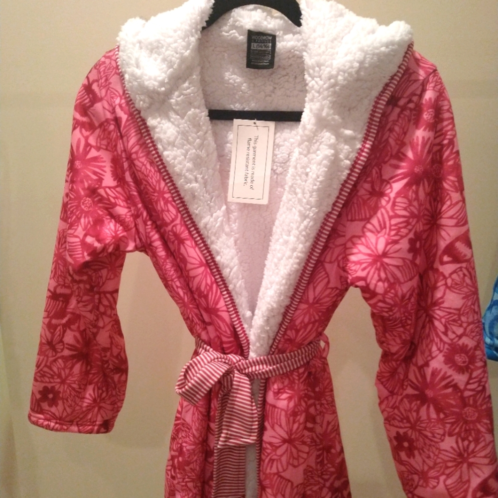 NEW Kids sherpa lined robe